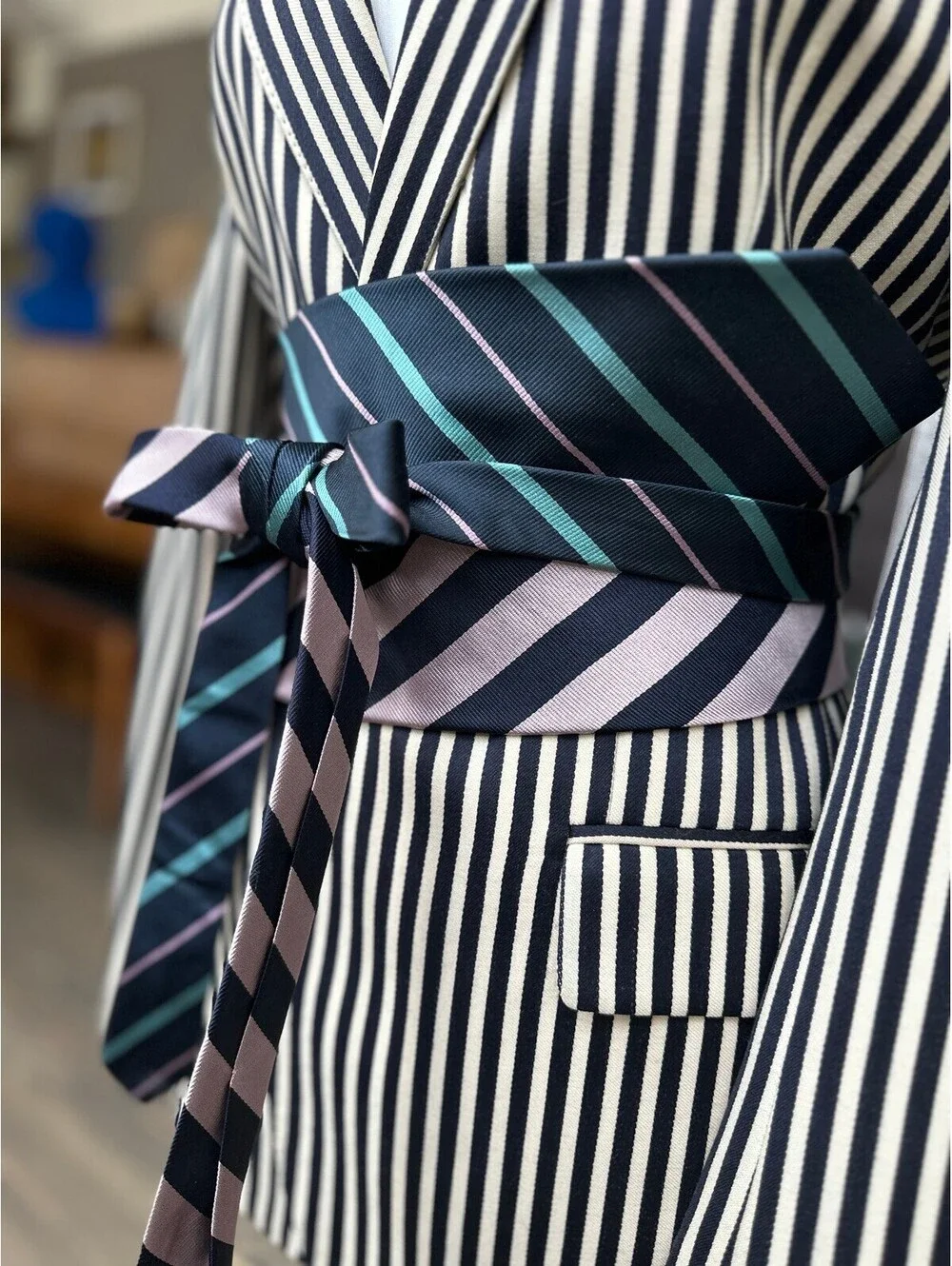 Upcycled Silk Obi Belt | Corset Wrap Style | OOAK | OS